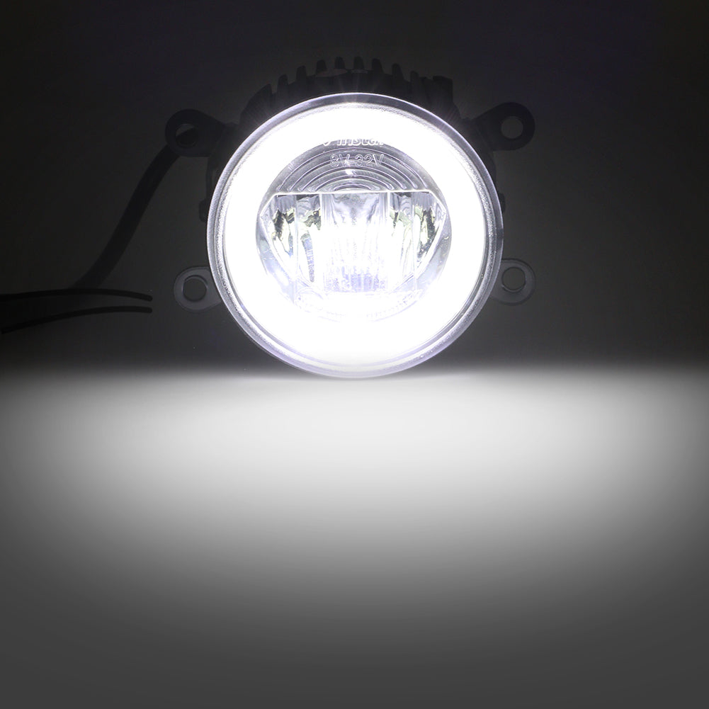 JDMuscle LED fog light housings with halo DRL for 2015-2021 Subaru WRX, STI, BRZ, FT86, and Forester vehicles.