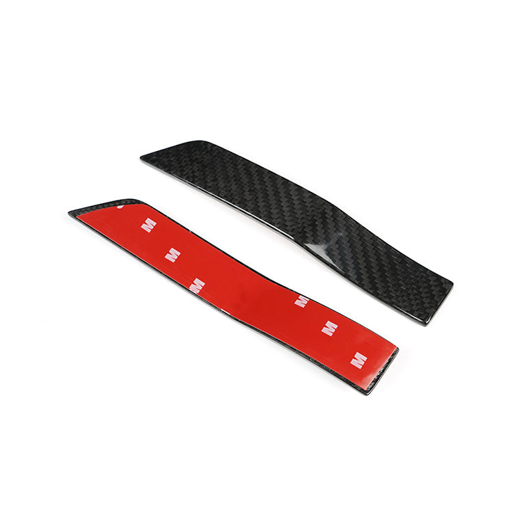 JDMuscle Tanso Carbon Fiber Fender Emblem V2 on 2015-2021 WRX/STI, showcasing sleek black carbon fiber finish and bold lettering.