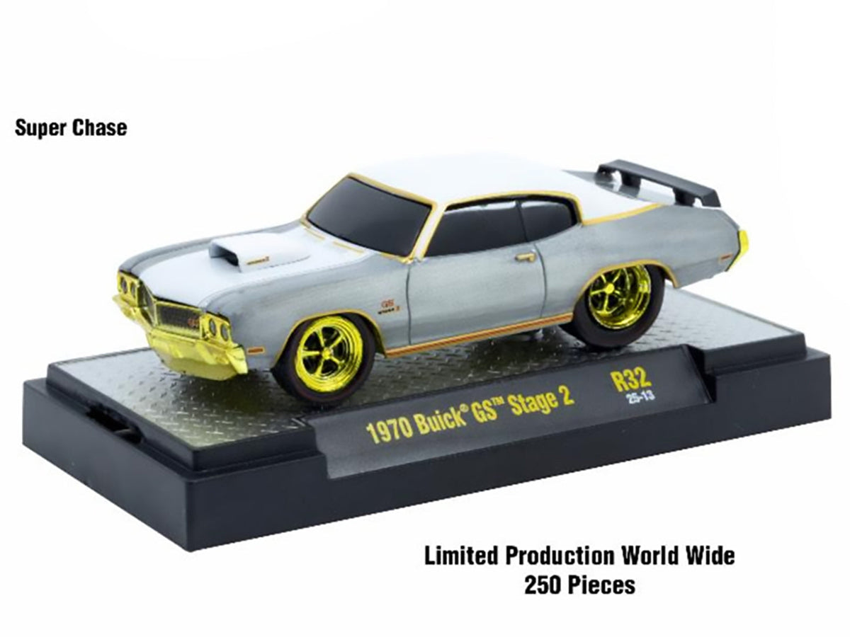 Set of six Miniature Motors Ground Pounders 1/64 scale diecast model cars in display case, limited edition by M2 Machines.