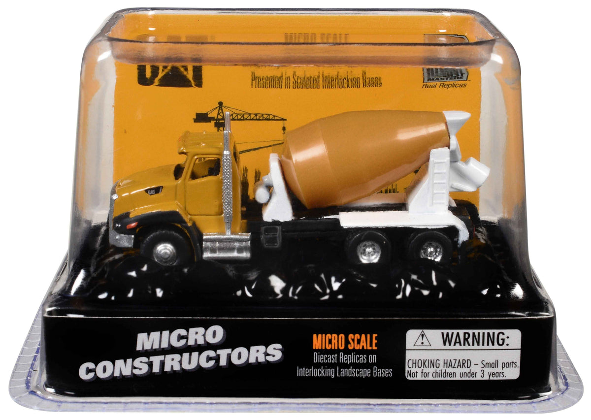 Miniature Motors CAT Caterpillar CT660 concrete mixer diecast model in yellow from the Micro-Constructor series by Diecast Masters.