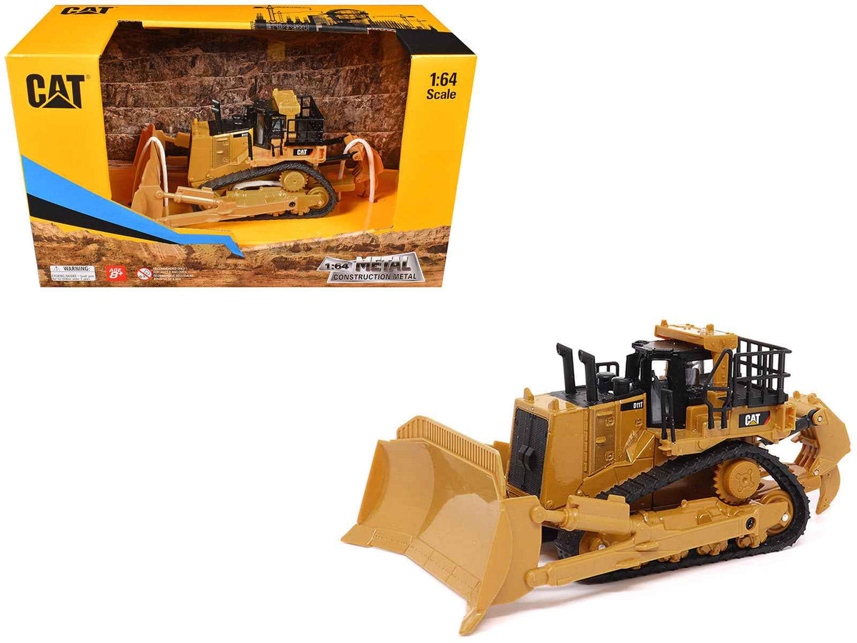 Yellow Cat Caterpillar D11T dozer diecast model by Miniature Motors, detailed 1/64 scale construction vehicle.