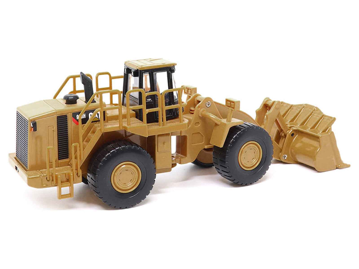 Yellow CAT Caterpillar 988H wheel loader diecast model by Diecast Masters, detailed miniature construction vehicle.