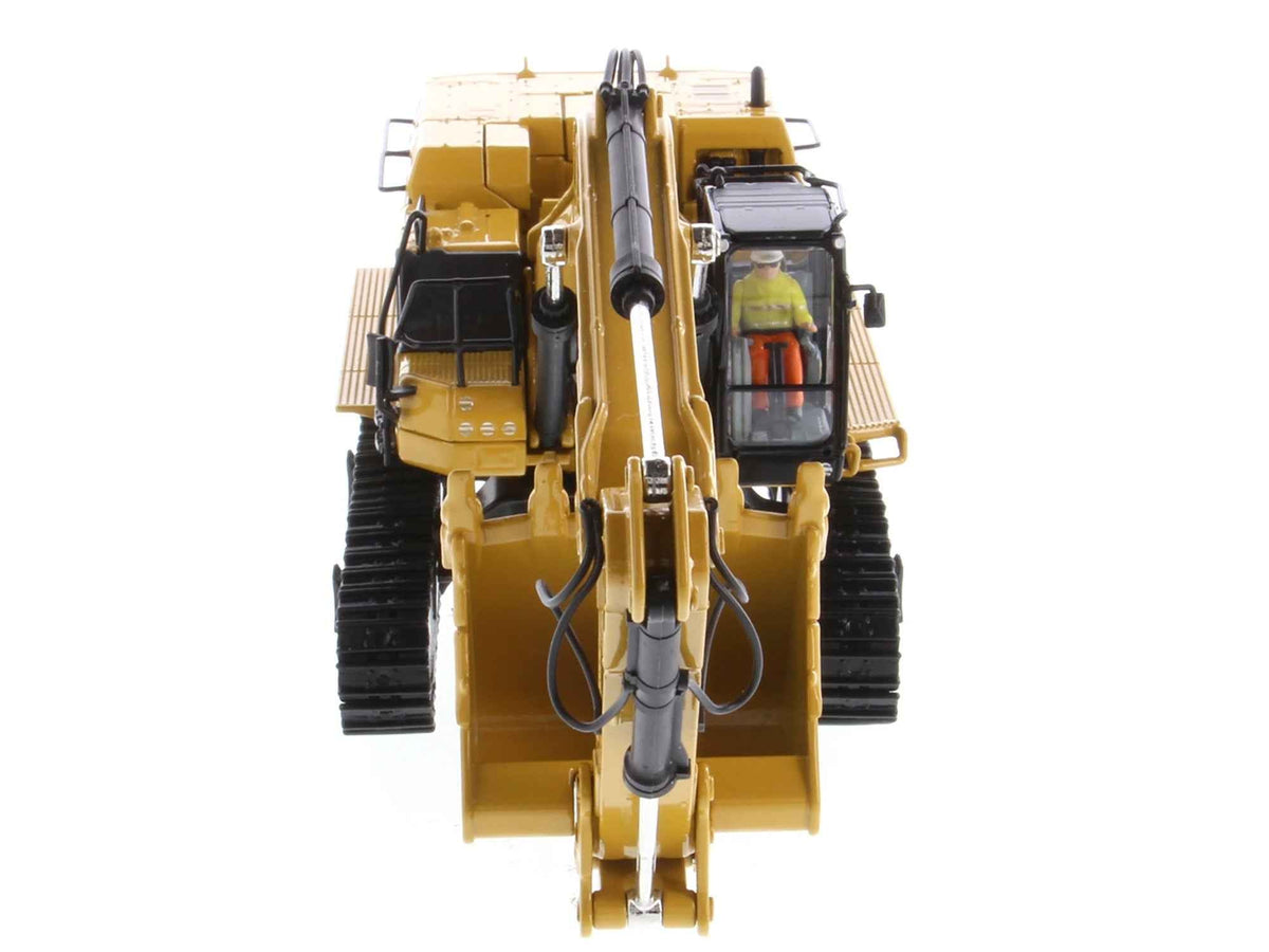 Yellow CAT Caterpillar 395 Next Generation hydraulic excavator diecast model by Miniature Motors, detailed construction replica.