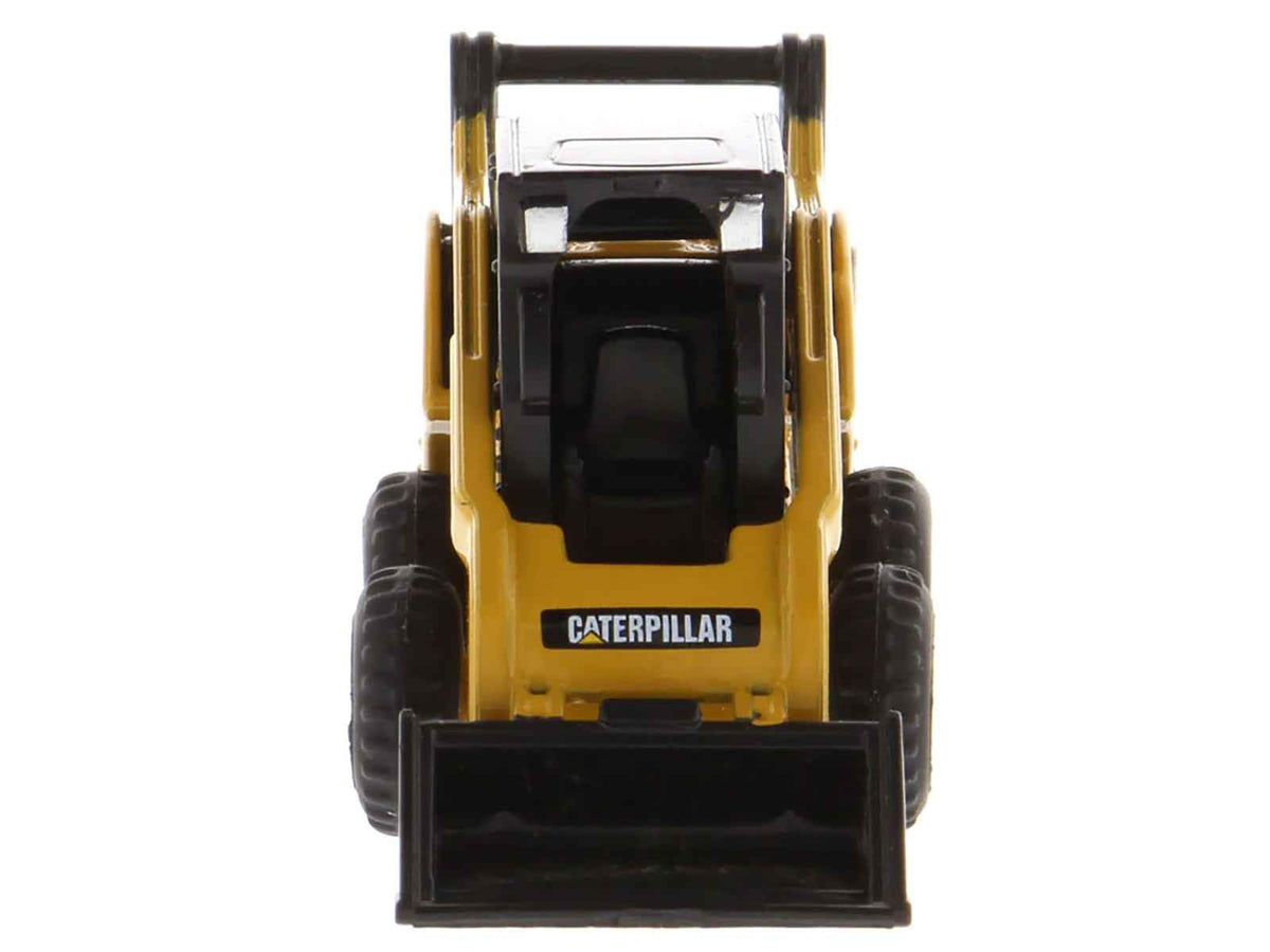 Yellow CAT Caterpillar 272C skid steer loader diecast model from the Micro-Constructor series by Diecast Masters.