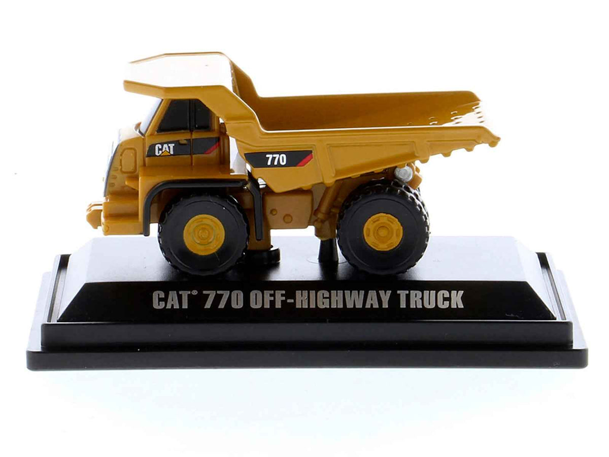 Yellow CAT Caterpillar 770 Off-Highway Truck diecast model from the Micro-Constructor series by Diecast Masters.