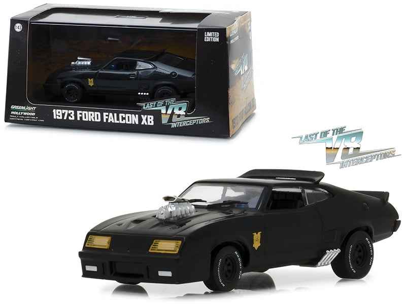 1973 Ford Falcon XB diecast model car by Miniature Motors, black "Last of the V8 Interceptors" from the 1979 movie in 1/43 scale.