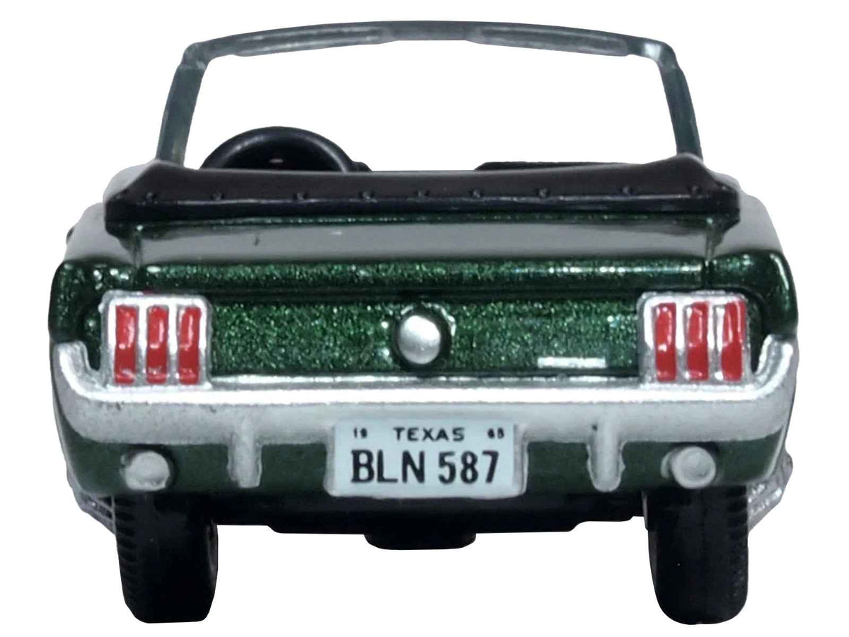 Miniature Motors 1965 Ford Mustang Convertible Ivy Green Metallic diecast model car in 1/87 scale by Oxford Diecast.