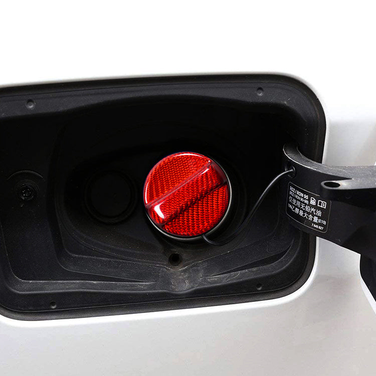 JDMuscle Tanso dry carbon fuel cap cover for WRX, BRZ, and GR86 vehicles