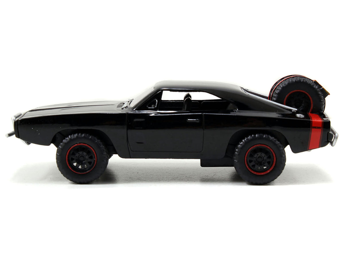 Miniature Motors Dom's 1970 Dodge Charger R/T off-road diecast car model from Fast & Furious 7, detailed 1/32 scale Jada toy vehicle