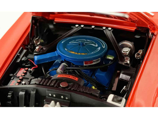 1969 Ford Mustang Limited Edition 600 Flower Power Red Limited Edition to 300 pieces Worldwide 1/18 Diecast Model Car by ACME