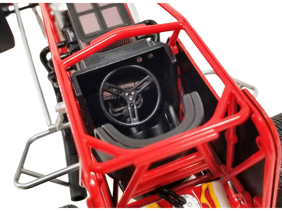 Miniature Motors 1/18 diecast Winged Sprint Car #104 with Jeff Swindell Octane Boost graphics, red with Hall of Fame branding