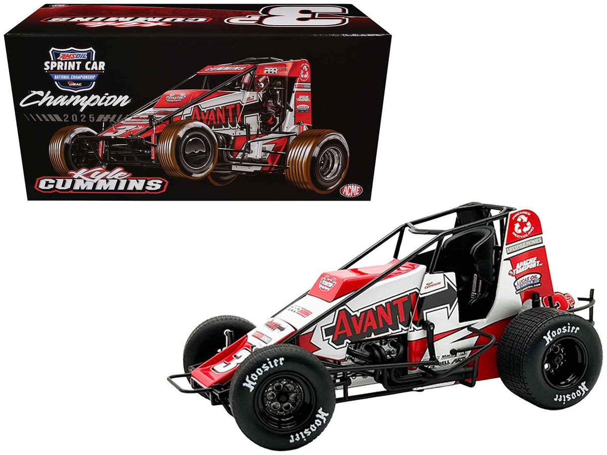 Miniature Motors USAC Sprint Car #3P Kyle Cummins "Avanti" 1/18 diecast winged sprint car model, champion edition, detailed craftsmanship