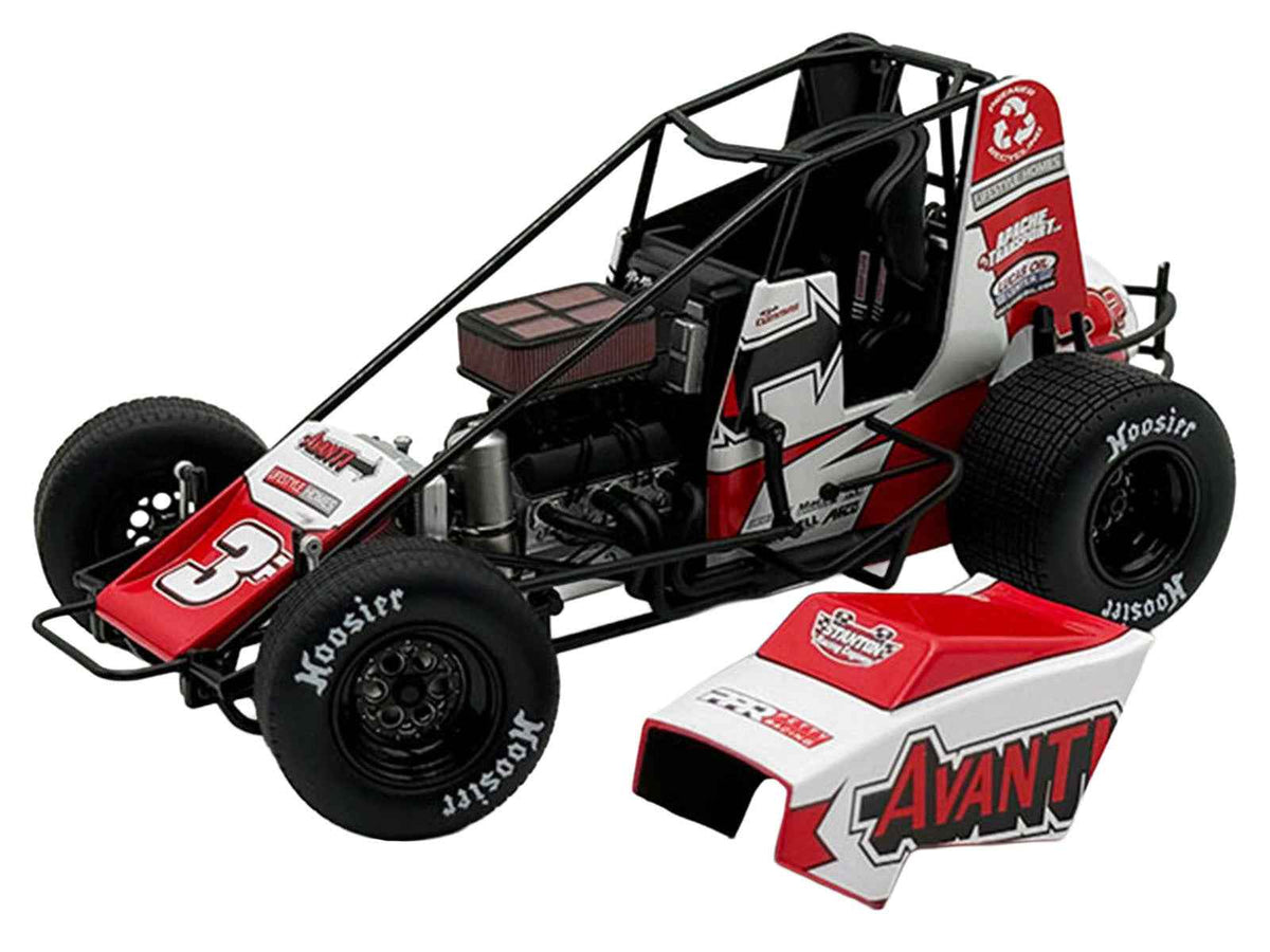 Miniature Motors USAC Sprint Car #3P Kyle Cummins "Avanti" diecast model, winged sprint car with detailed racing features.