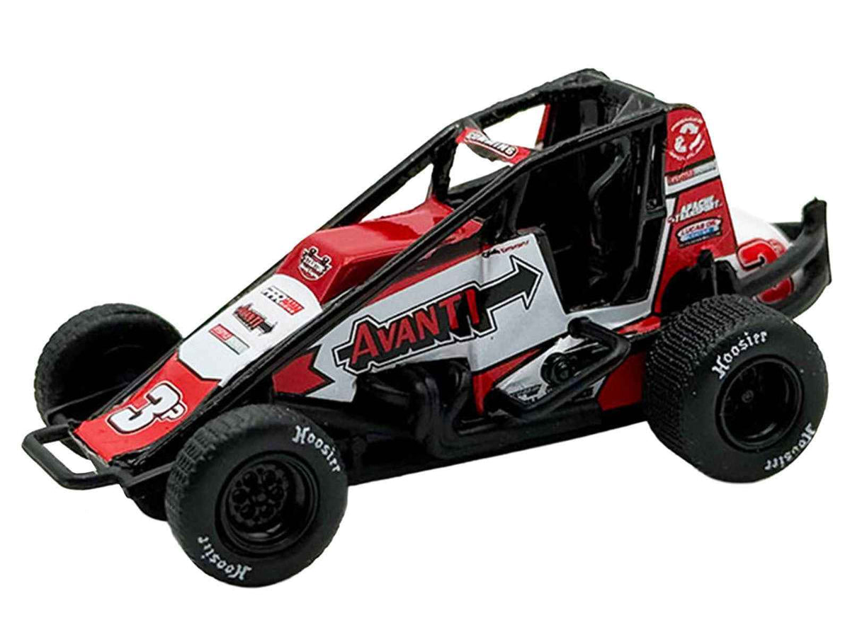 Miniature Motors 1/64 diecast model of USAC Sprint Car #3P Kyle Cummins "Avanti" winged sprint car for USAC Sprint Car National Championship 2025