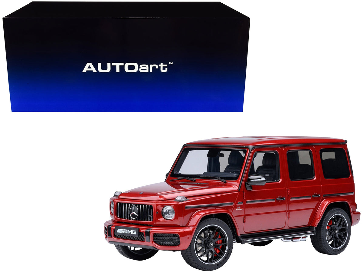 Red 2019 Mercedes-Benz AMG G63 miniature model car by Autoart, detailed 1/18 scale Mercedes models from Miniature Motors.