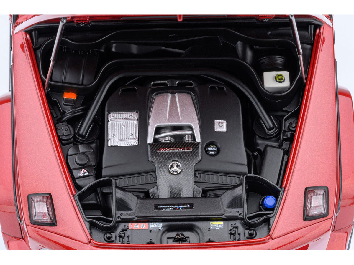 Miniature 2019 Mercedes-Benz AMG G63 model car in Cardinal Red Metallic by Autoart, detailed 1/18 scale Mercedes-Benz collectible