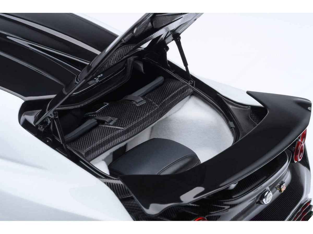 Black and white metallic Nissan GT-R50 by ItalDesign 1/18 scale model car by Autoart, detailed miniature Nissan sports car.