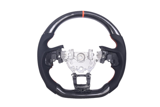 JDMuscle Carbon-Lite Series steering wheel for 2022-2025 Subaru WRX, featuring a sporty design and premium carbon finish.
