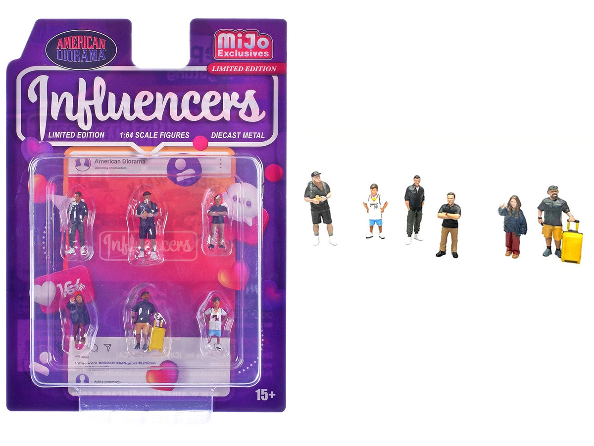 Miniature Motors "Influencers" 6-piece diecast figure set for 1/64 scale models, limited edition by American Diorama.