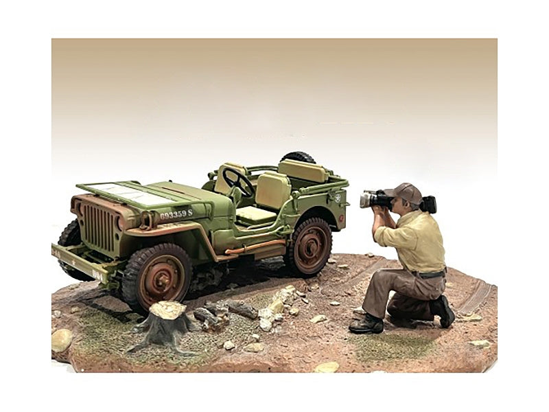 Miniature Motors 4x4 Mechanic figure for 1/18 scale models by American Diorama, detailed model figure for dioramas.