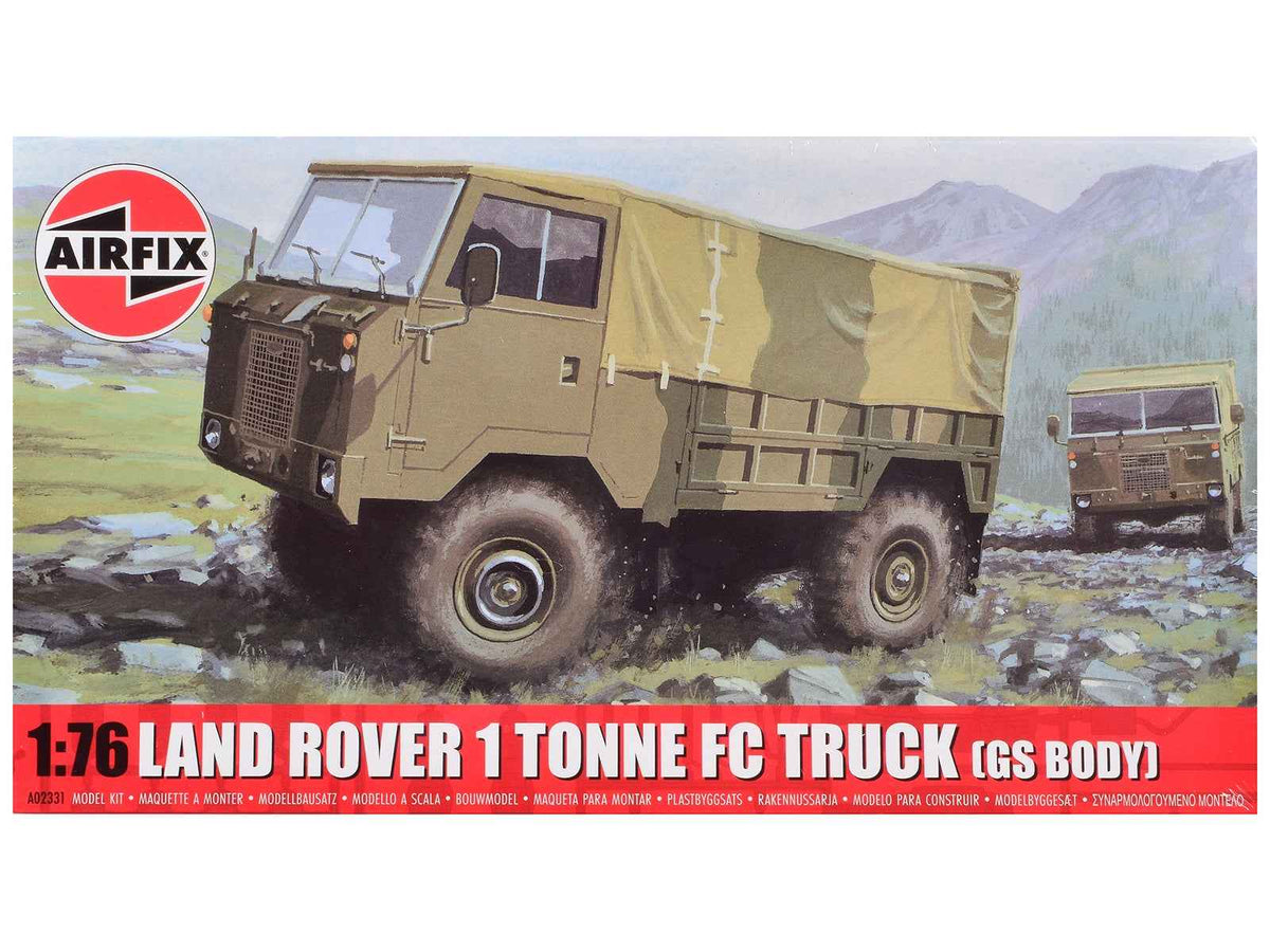 Miniature Motors Land Rover 1 Tonne FC Truck Model Kit in 1/76 scale, featuring three scheme options, plastic military model by Airfix.