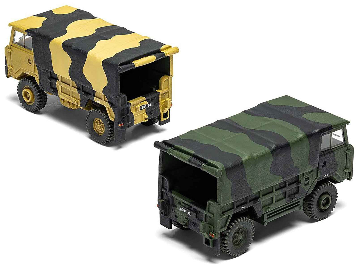 Miniature Motors Land Rover 1 Tonne FC Truck model kit with three scheme options, 1/76 scale plastic military vehicle by Airfix.