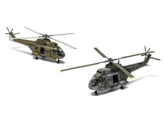 Level 2 Model Kit Westland Puma HC.1 Helicopter with 2 Scheme Options 1/72 Plastic Model Kit by Airfix
