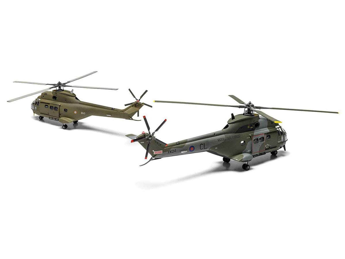 Miniature Motors Westland Puma HC.1 helicopter Level 2 model kit by Airfix with two scheme options, 1/72 plastic military model.
