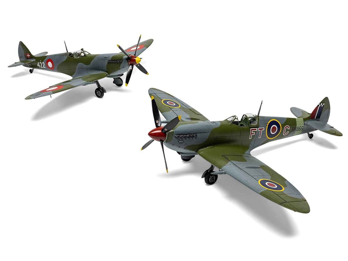 Miniature Motors Supermarine Spitfire Mk.IXe 1/48 plastic model kit with three scheme options, detailed military aircraft model.