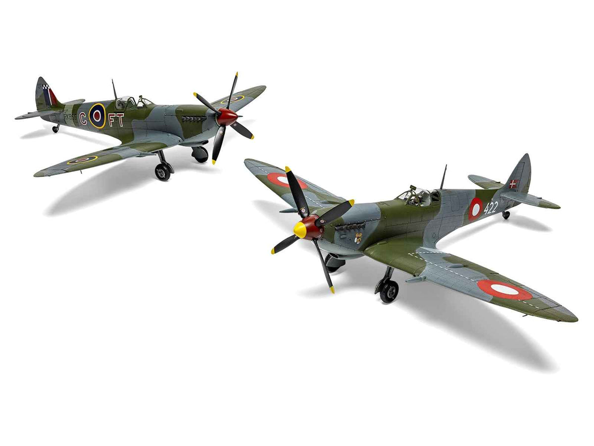 Miniature Motors Supermarine Spitfire Mk.IXe 1/48 plastic model kit with three scheme options, detailed military aircraft model.