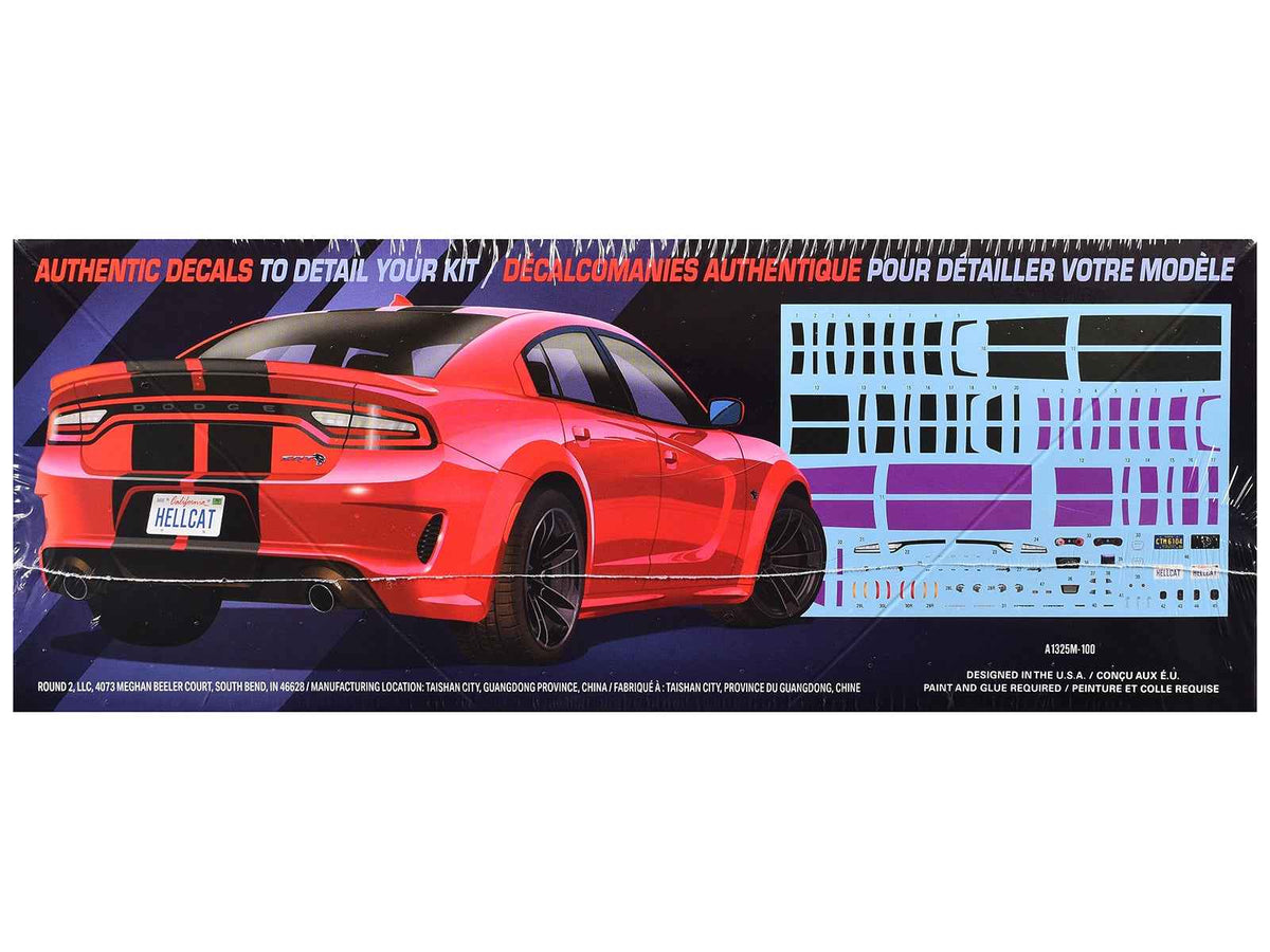 Miniature Motors Dodge Charger Hellcat Redeye Widebody 1/25 scale model kit by AMT, detailed plastic assembly for model enthusiasts