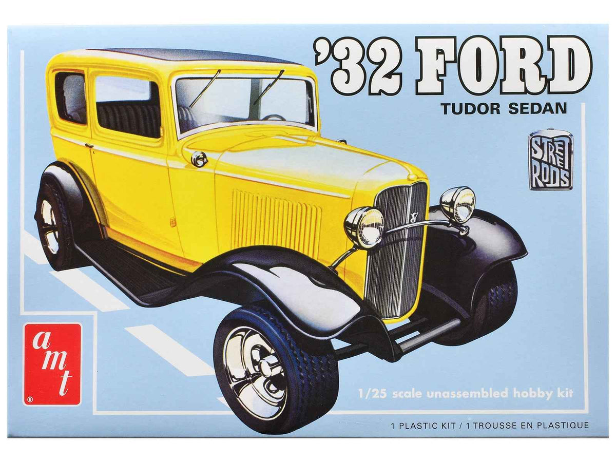 Miniature Motors 1/25 scale Skill 2 Model Kit of 1932 Ford Tudor Sedan street rod by AMT, detailed model with vintage design
