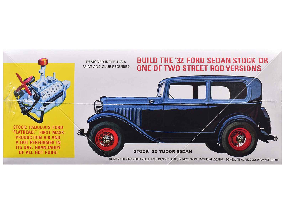 Miniature Motors 1/25 scale Skill 2 Model Kit of 1932 Ford Tudor Sedan street rod by AMT, detailed car model for collectors