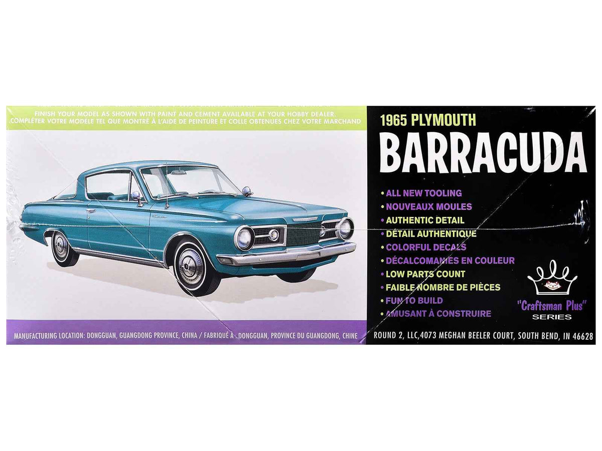 Miniature Motors 1/25 scale Skill 2 Model Kit of 1965 Plymouth Barracuda Craftsman Plus series, detailed Plymouth model car.