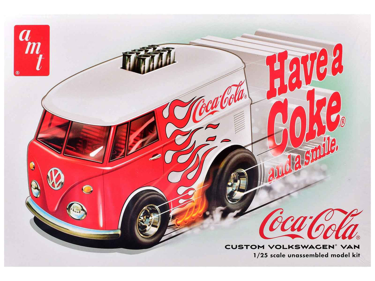 Miniature Motors Skill 2 Volkswagen Van Show Rod Coca-Cola model kit, 1/25 scale, assembled and detailed Volkswagen model.