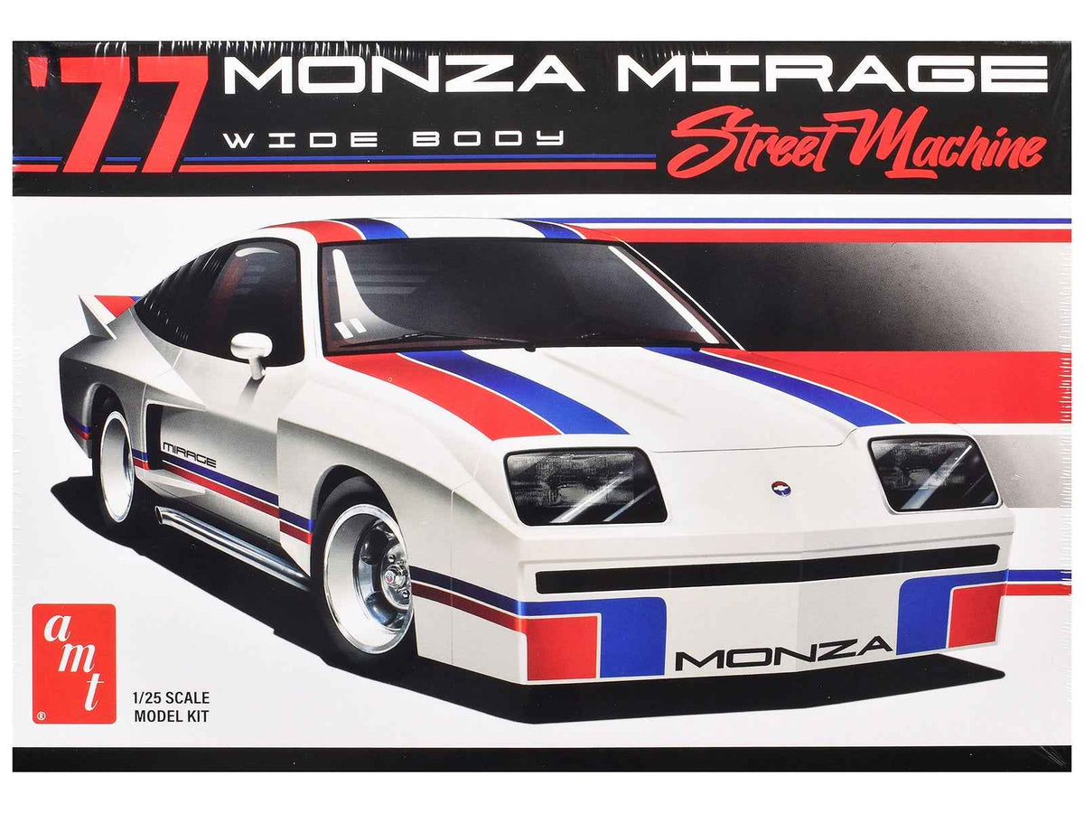 Detailed image of the Skill 2 Model Kit 1977 Chevrolet Monza Mirage Wide Body street machine by AMT, 1/25 scale model kit.
