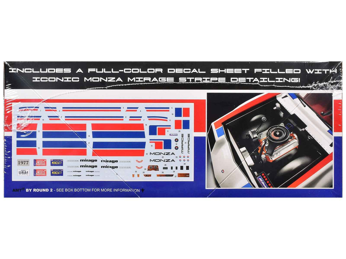 Miniature Motors Skill 2 Chevrolet Monza Mirage wide body 1/25 scale model kit by AMT, featuring detailed street machine design.