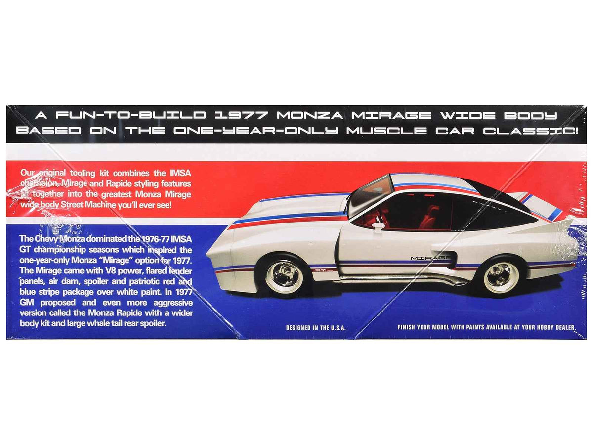Miniature Motors Skill 2 model kit of a 1977 Chevrolet Monza Mirage wide body street machine, assembled and detailed, 1/25 scale.
