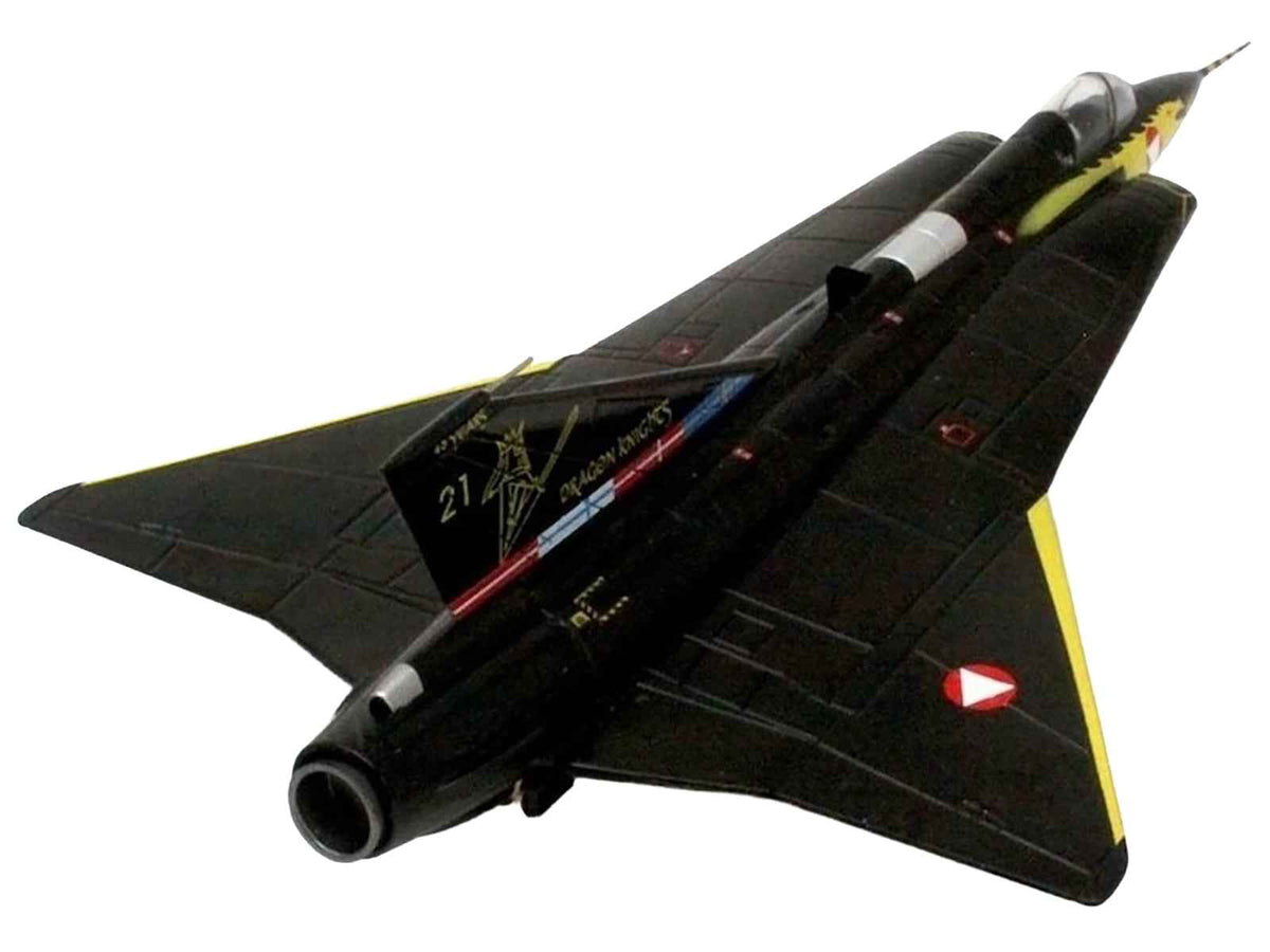Miniature Motors Saab Draken fighter aircraft diecast model in Dragon Knights 45th Anniversary livery, Austrian Air Force 1/72 scale.