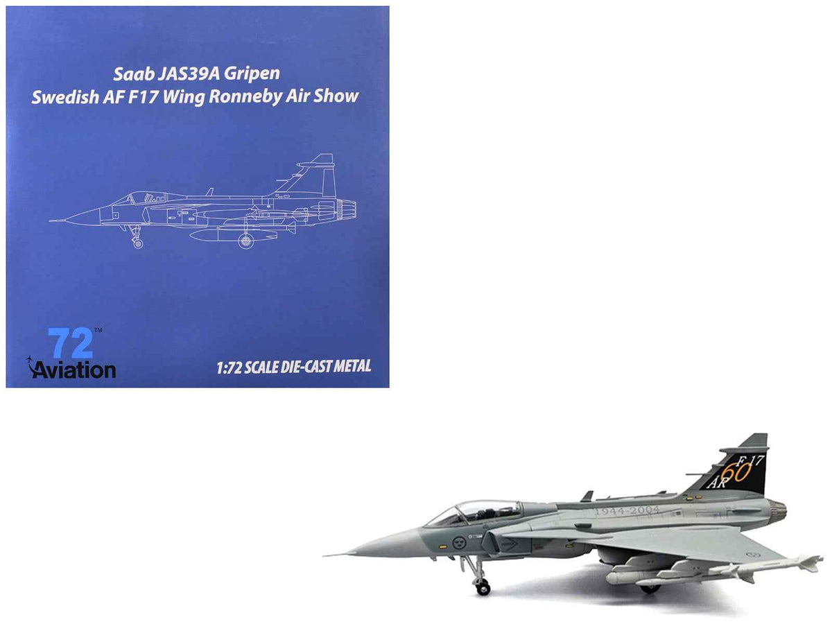 Miniature Motors 1/72 Saab JAS 39A Gripen fighter aircraft model with 17 Wing 60th Anniversary livery at Ronneby Air Show