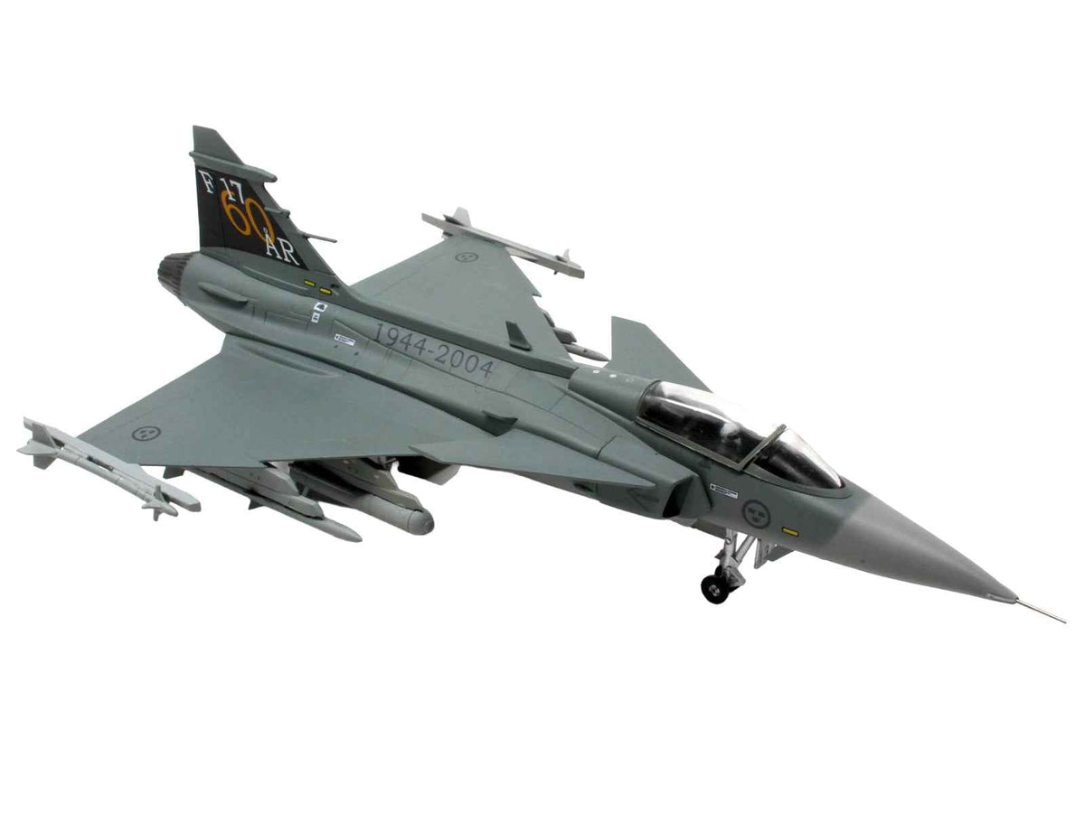 Miniature Motors Saab JAS 39A Gripen fighter aircraft model in 1/72 scale with 17 Wing 60th Anniversary livery, Swedish Air Force diecast.