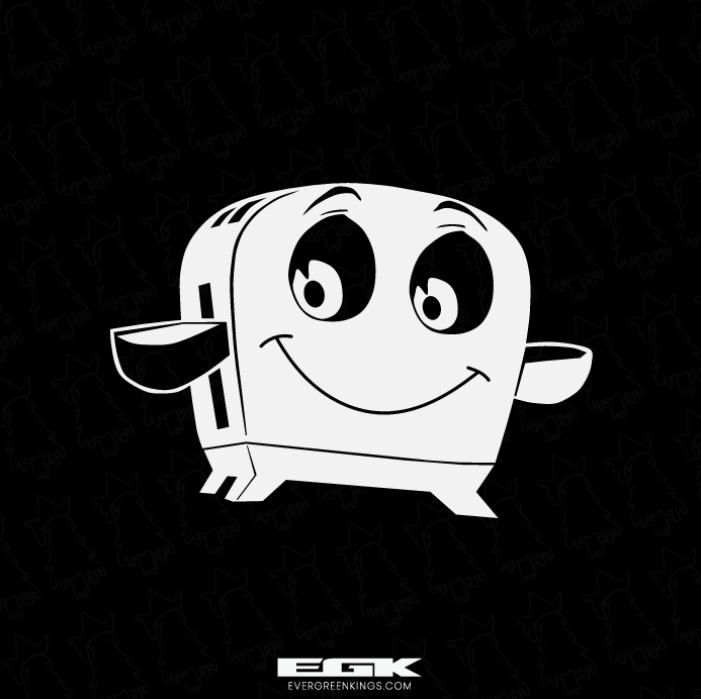 Evergreen Kings Brave Little Toaster decal featuring a 3.5x5 inch design for Honda Element vehicles.