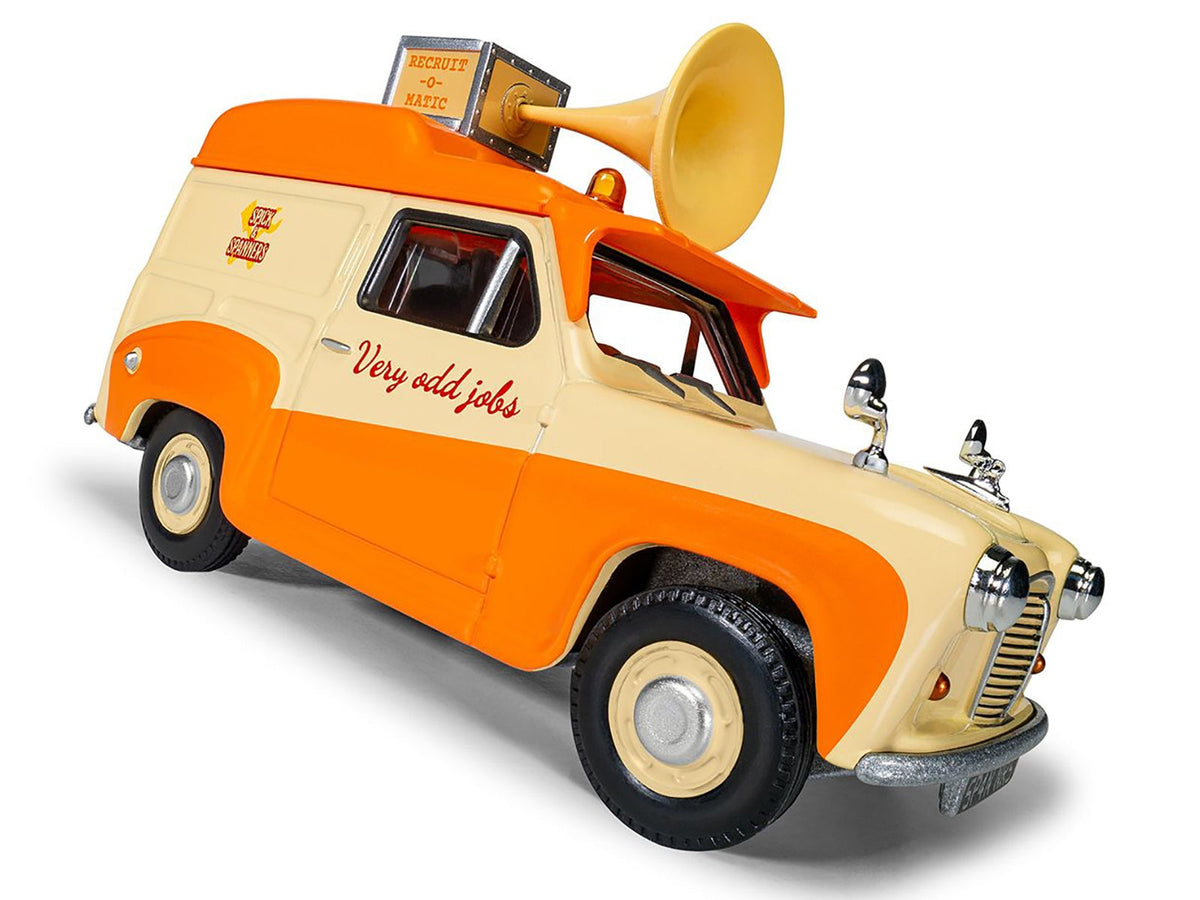 Set of three Wallace & Gromit Austin A35 Van diecast model cars by Corgi, part of the Miniature Motors movie and TV series collection.