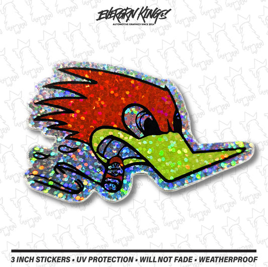 Clay Smith Cams Left & Right Glitter Sticker Set - 3 Inch Vintage Stickers - Evergreen Kings