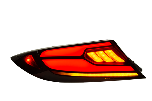 OLM Raiden LED tail lights in clear and red for 2022+ Subaru BRZ and Toyota GR86