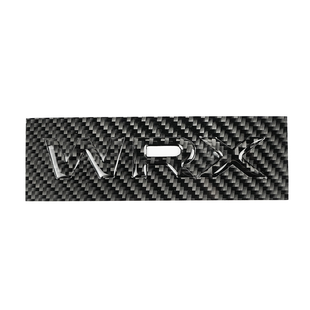 Racing Art Carbon Fiber WRX trunk emblem by JDMuscle, lightweight and stylish car ornament for Subaru WRX models.