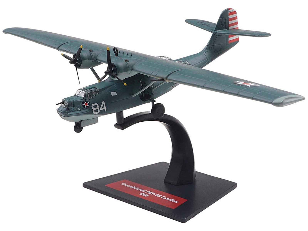 Miniature Motors 1/144 diecast model of Consolidated PBY-5A Catalina aircraft in U.S. Navy livery, detailed warplane replica.