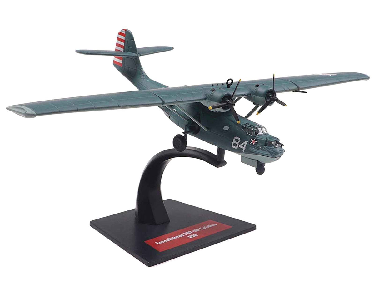 Miniature Motors 1/144 diecast model of Consolidated PBY-5A Catalina aircraft in United States Navy livery, detailed warplane replica