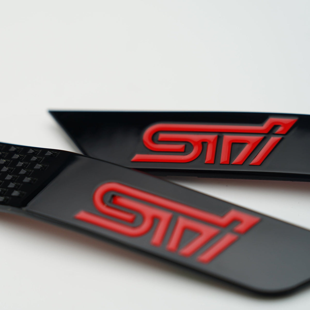 JDMuscle Racing Art emblem for 2015-2021 Subaru WRX/STI, car ornament and decal, chrome finish with racing design.