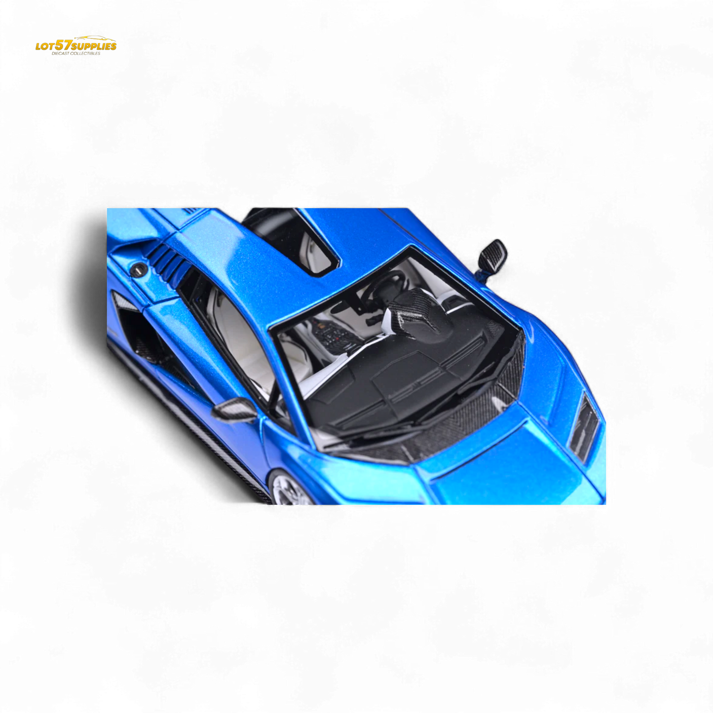 Dark blue Lamborghini Fuelme Model Countach LPI 800-4 diecast car in 1:64 scale, detailed miniature collectible.